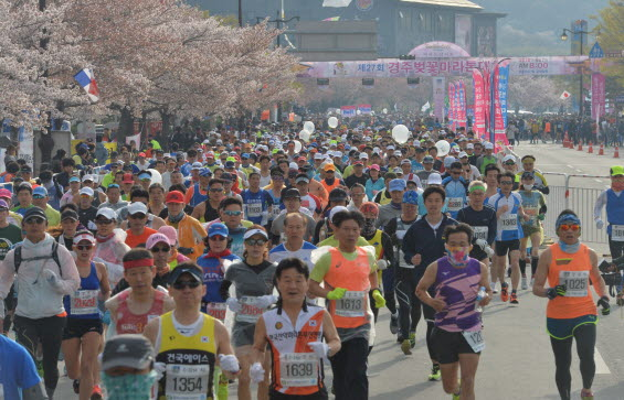 지난 2018년 개최된 제27회 경주벚꽃마라톤대회 모습.