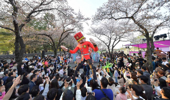 경주벚꽃축제 현장.