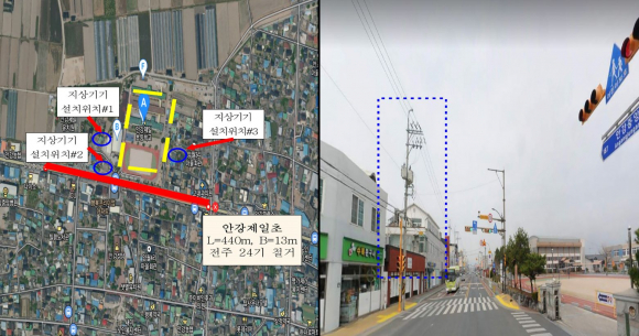 안강 제일초 위치도 및 현장.