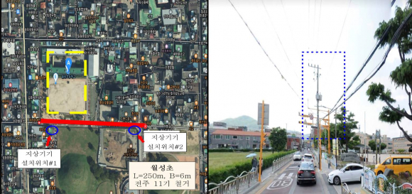 월성초 위치도 및 현장.