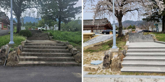 불국정원 마켓 정비 사업 전‧후 사진.