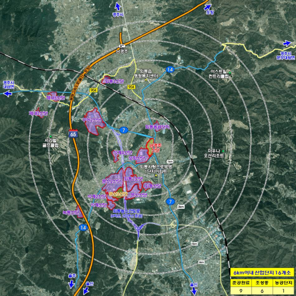 경주시 외동 문화선도산단 공모 대상 산업단지 위치도.