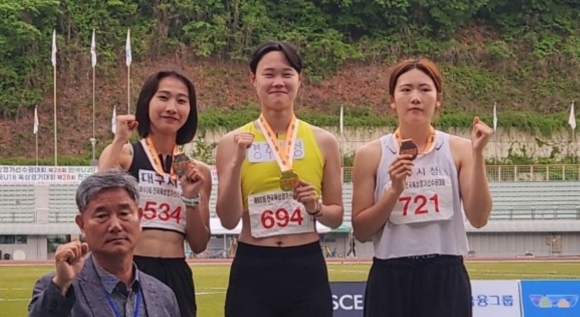 경주시청 육상팀 전국육상선수권 금 2개 획득.